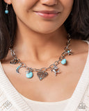 Southwestern Souvenir - Blue Necklace - Paparazzi Accessories Necklace Bedazzle Me Pretty Mobile Fashion Boutique