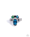 Sovereign Shapes - Blue Ring - Paparazzi Accessories Ring Bedazzle Me Pretty Mobile Fashion Boutique