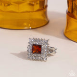 Sovereign Square - Brown Ring - Paparazzi Accessories Ring Bedazzle Me Pretty Mobile Fashion Boutique