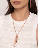 Sparkling Seahorse - Copper Necklace - Paparazzi Accessories Necklace Bedazzle Me Pretty Mobile Fashion Boutique