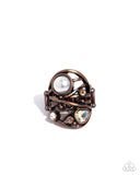 Specific Sovereign - Copper Ring - Paparazzi Accessories Ring Bedazzle Me Pretty Mobile Fashion Boutique