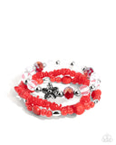 Spellbound Stack - Red Bracelet - Paparazzi Accessories Bracelet Bedazzle Me Pretty Mobile Fashion Boutique