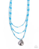 Spiral Safari - Blue Necklace - Paparazzi Accessories Necklace Bedazzle Me Pretty Mobile Fashion Boutique