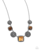 Spiral Sass - Brown Necklace - Paparazzi Accessories Necklace Bedazzle Me Pretty Mobile Fashion Boutique