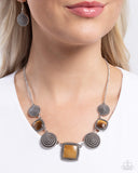 Spiral Sass - Brown Necklace - Paparazzi Accessories Necklace Bedazzle Me Pretty Mobile Fashion Boutique