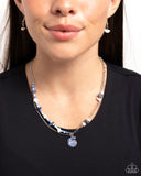 Spiraling Seafloor - Blue Necklace - Paparazzi Accessories Necklace Bedazzle Me Pretty Mobile Fashion Boutique