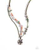 Spiraling Seafloor - Brass Necklace - Paparazzi Accessories Necklace Bedazzle Me Pretty Mobile Fashion Boutique