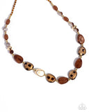 Spotted Safari - Brown Necklace - Paparazzi Accessories Necklace Bedazzle Me Pretty Mobile Fashion Boutique