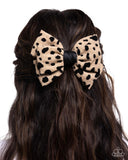 Spotted Showcase - Brown Hair Clip - Paparazzi Accessories Hair Clip Bedazzle Me Pretty Mobile Fashion Boutique