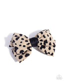 Spotted Showcase - Brown Hair Clip - Paparazzi Accessories Hair Clip Bedazzle Me Pretty Mobile Fashion Boutique