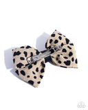 Spotted Showcase - Brown Hair Clip - Paparazzi Accessories Hair Clip Bedazzle Me Pretty Mobile Fashion Boutique