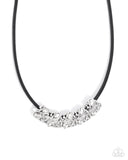 Sprig Shimmer - Black Necklace - Paparazzi Accessories Necklace Bedazzle Me Pretty Mobile Fashion Boutique