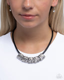 Sprig Shimmer - Black Necklace - Paparazzi Accessories Necklace Bedazzle Me Pretty Mobile Fashion Boutique