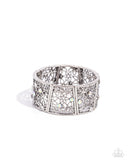 Spring Greetings - White Bracelet - Paparazzi Accessories Bracelet Bedazzle Me Pretty Mobile Fashion Boutique