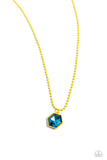 Sprinkle of Simplicity - Yellow Necklace - Paparazzi Accessories Necklace Bedazzle Me Pretty Mobile Fashion Boutique