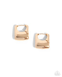 Square Symmetry - Gold Earrings - Paparazzi Accessories Earrings Bedazzle Me Pretty Mobile Fashion Boutique