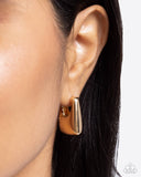 Square Symmetry - Gold Earrings - Paparazzi Accessories Earrings Bedazzle Me Pretty Mobile Fashion Boutique