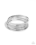 Stackable Shimmer - Silver Bracelet Bracelet - Paparazzi Accessories Bracelet Bedazzle Me Pretty Mobile Fashion Boutique