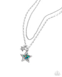 Stackable Stars - Green Necklace - Paparazzi Accessories Necklace Bedazzle Me Pretty Mobile Fashion Boutique