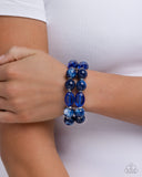 Stacked Season - Blue Bracelet - Paparazzi Accessories Bracelet Bedazzle Me Pretty Mobile Fashion Boutique