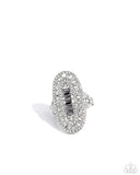 Stacked Showdown - Silver Ring - Paparazzi Accessories Ring Bedazzle Me Pretty Mobile Fashion Boutique