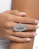 Stacked Showdown - Silver Ring - Paparazzi Accessories Ring Bedazzle Me Pretty Mobile Fashion Boutique