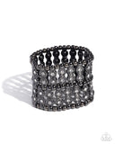 Stacked Significance - Black Bracelet - Paparazzi Accessories Bracelet Bedazzle Me Pretty Mobile Fashion Boutique