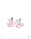 Stacked Sprigs - Pink Clip-On Earrings - Paparazzi Accessories Clip-On Bedazzle Me Pretty Mobile Fashion Boutique