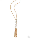Stacked Standpoint - Gold Necklace - Paparazzi Accessories Necklace Bedazzle Me Pretty Mobile Fashion Boutique