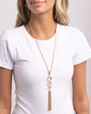 Stacked Standpoint - Gold Necklace - Paparazzi Accessories Necklace Bedazzle Me Pretty Mobile Fashion Boutique