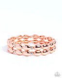 Stacked Statement - Copper Bracelet - Paparazzi Accessories Bracelet Bedazzle Me Pretty Mobile Fashion Boutique