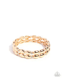 Stacked Statement - Gold Bracelet - Paparazzi Accessories Bracelet Bedazzle Me Pretty Mobile Fashion Boutique