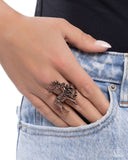 Stag Statement - Copper Ring - Paparazzi Accessories Ring Bedazzle Me Pretty Mobile Fashion Boutique