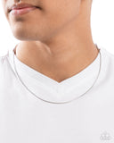 Stainless Sensei - Silver Mens Necklace - Paparazzi Accessories Mens Necklace Bedazzle Me Pretty Mobile Fashion Boutique