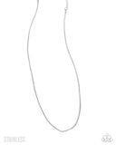 Stainless Showroom - Silver Mens Necklace - Paparazzi Accessories Mens Necklace Bedazzle Me Pretty Mobile Fashion Boutique