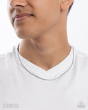 Stainless Showroom - Silver Mens Necklace - Paparazzi Accessories Mens Necklace Bedazzle Me Pretty Mobile Fashion Boutique