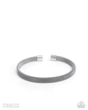 Stainless Surety - Silver Bracelet - Paparazzi Accessories Bracelet Bedazzle Me Pretty Mobile Fashion Boutique