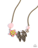 Standing Shimmer - Brass Necklace - Paparazzi Accessories Necklace Bedazzle Me Pretty Mobile Fashion Boutique