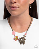 Standing Shimmer - Brass Necklace - Paparazzi Accessories Necklace Bedazzle Me Pretty Mobile Fashion Boutique