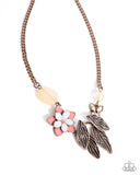 Standing Shimmer - Copper Necklace - Paparazzi Accessories Necklace Bedazzle Me Pretty Mobile Fashion Boutique