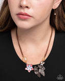 Standing Shimmer - Copper Necklace - Paparazzi Accessories Necklace Bedazzle Me Pretty Mobile Fashion Boutique