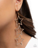 Star-Crossed Success - Gold Earrings - Paparazzi Accessories Earrings Bedazzle Me Pretty Mobile Fashion Boutique
