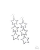 Star-Crossed Success - White Earrings - Paparazzi Accessories Earrings Bedazzle Me Pretty Mobile Fashion Boutique