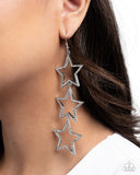 Star-Crossed Success - White Earrings - Paparazzi Accessories Earrings Bedazzle Me Pretty Mobile Fashion Boutique