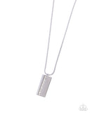 Stare Down - White Mens Necklace - Paparazzi Accessories Mens Necklace Bedazzle Me Pretty Mobile Fashion Boutique