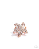 Starfish Scope - Gold Ring - Paparazzi Accessories Ring Bedazzle Me Pretty Mobile Fashion Boutique