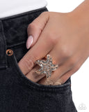 Starfish Scope - Gold Ring - Paparazzi Accessories Ring Bedazzle Me Pretty Mobile Fashion Boutique
