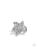 Starfish Scope - White Ring - Paparazzi Accessories Ring Bedazzle Me Pretty Mobile Fashion Boutique
