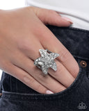 Starfish Scope - White Ring - Paparazzi Accessories Ring Bedazzle Me Pretty Mobile Fashion Boutique