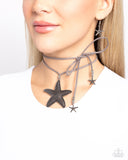 Starfish Sentiment - Silver Necklace - Paparazzi Accessories Necklace Bedazzle Me Pretty Mobile Fashion Boutique
